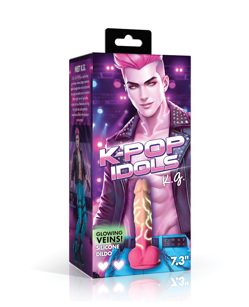 Încărcați imaginea în vizualizatorul Galerie, Dildo pentru adulți din silicon, cu două bile, Stylish K Pop Idol KG
