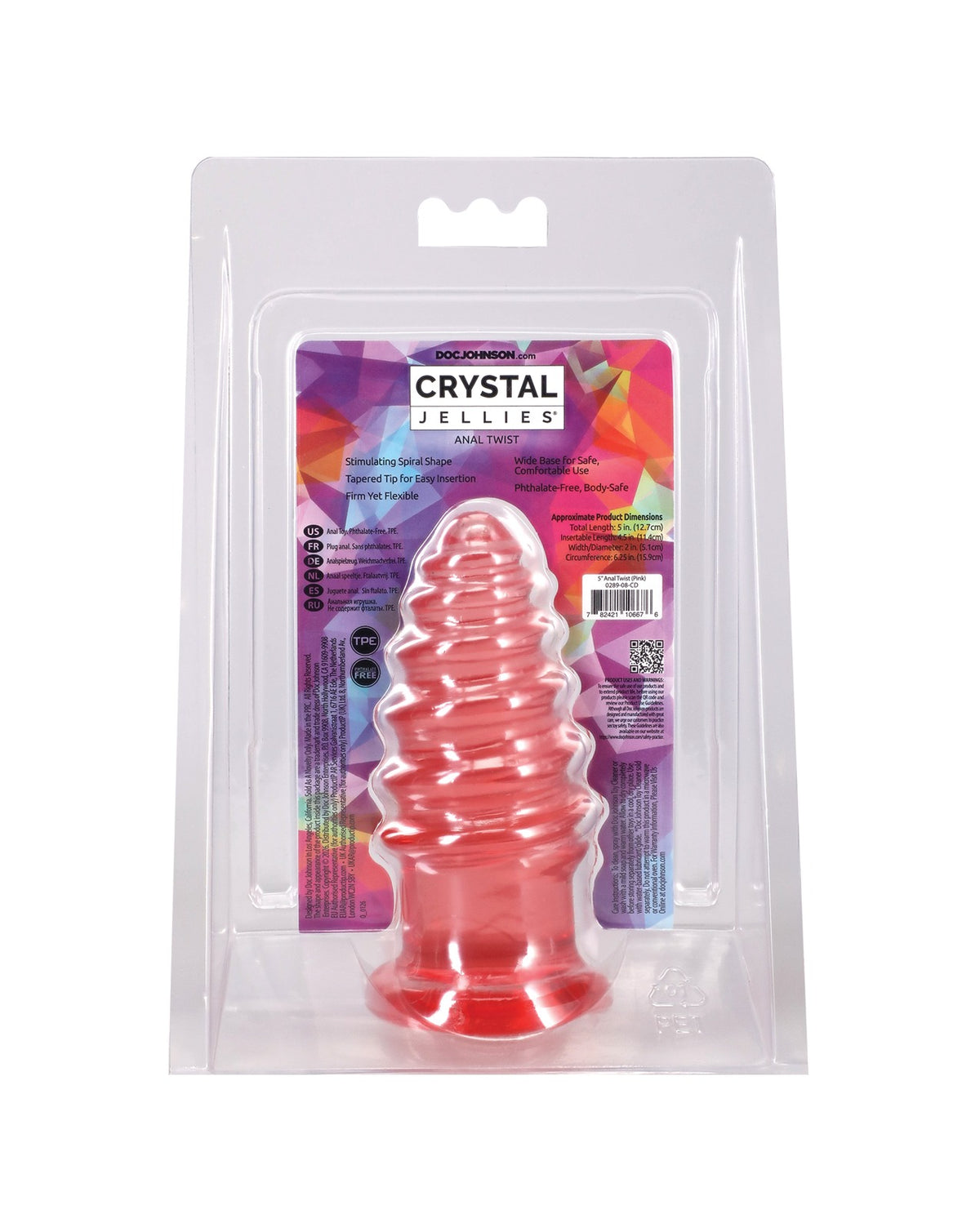 Twist anal flexible rosa Crystal Jellies de 5 pulgadas de Doc Johnson