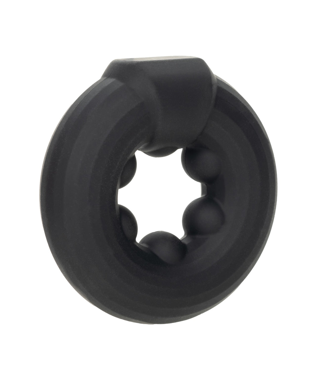 Alpha Liquid Silicone Beaded Cock Ring For Intimate Pleasure Black