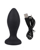 Cargue la imagen en el visor de la galería, Tapón anal vibrador de silicona con joyas Booty Bling, 3 pulgadas, negro y rosa
