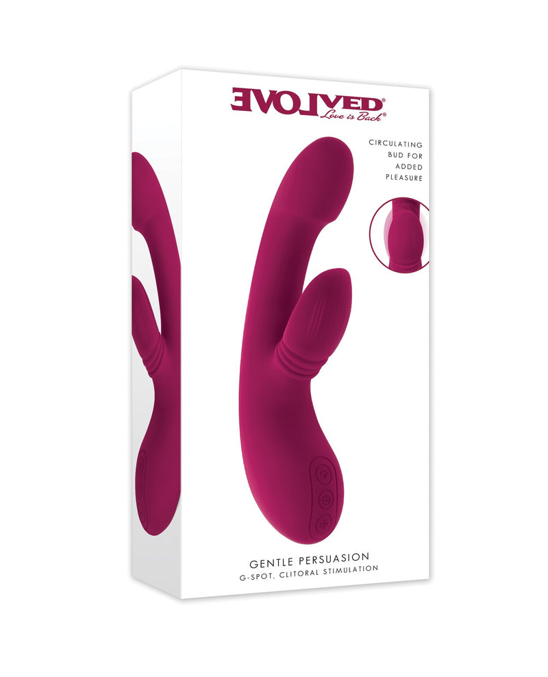 Load image into Gallery viewer, Evolved Gentle Persuasion Burgundy Clitoral Massager And Dual Vibrator
