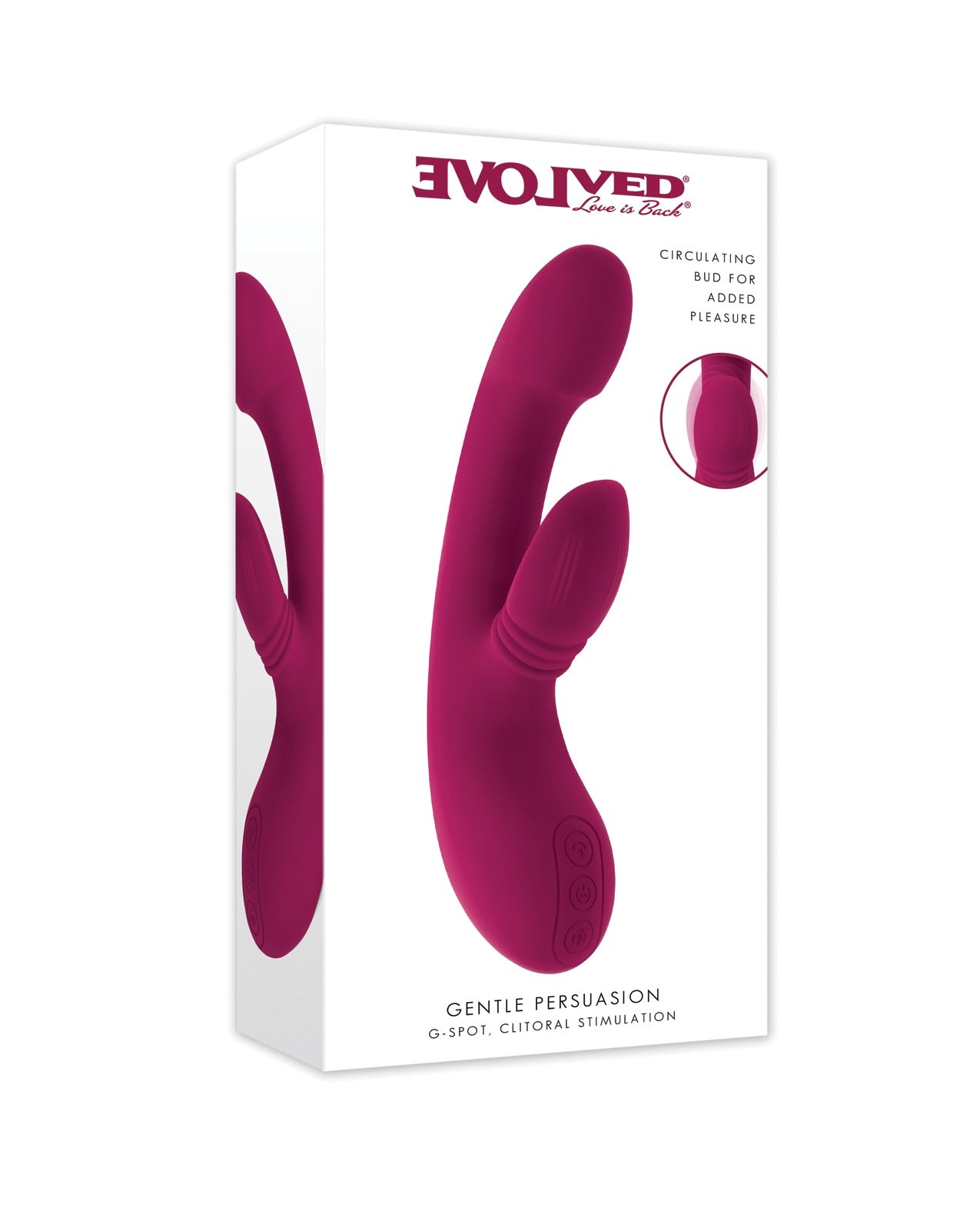 Evolved Gentle Persuasion Burgundy Clitoral Massager And Dual Vibrator