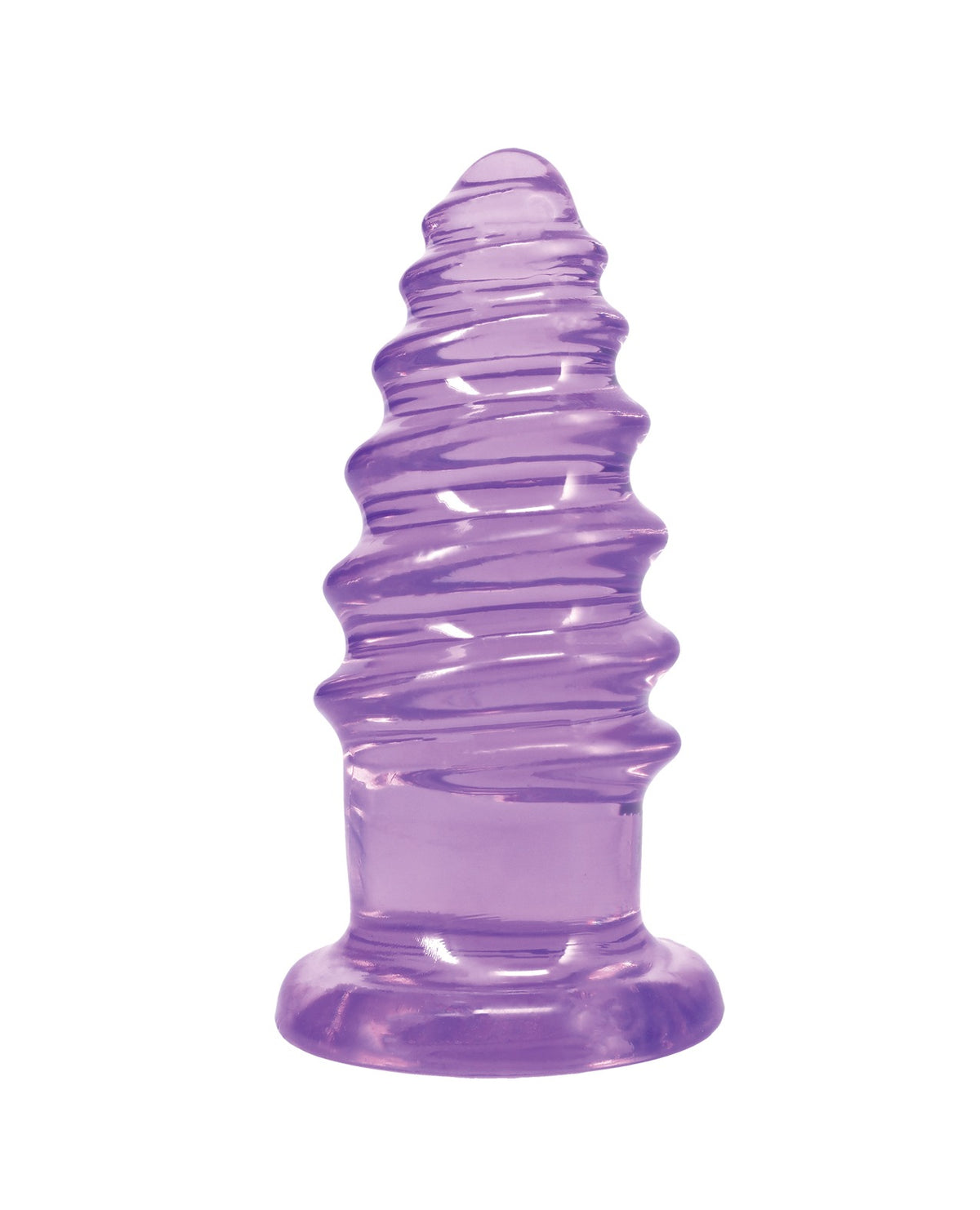 Μωβ στριφτό πρωκτικό Crystal Jelly Doc Johnson, 7 ιντσών, με φαρδιά βάση