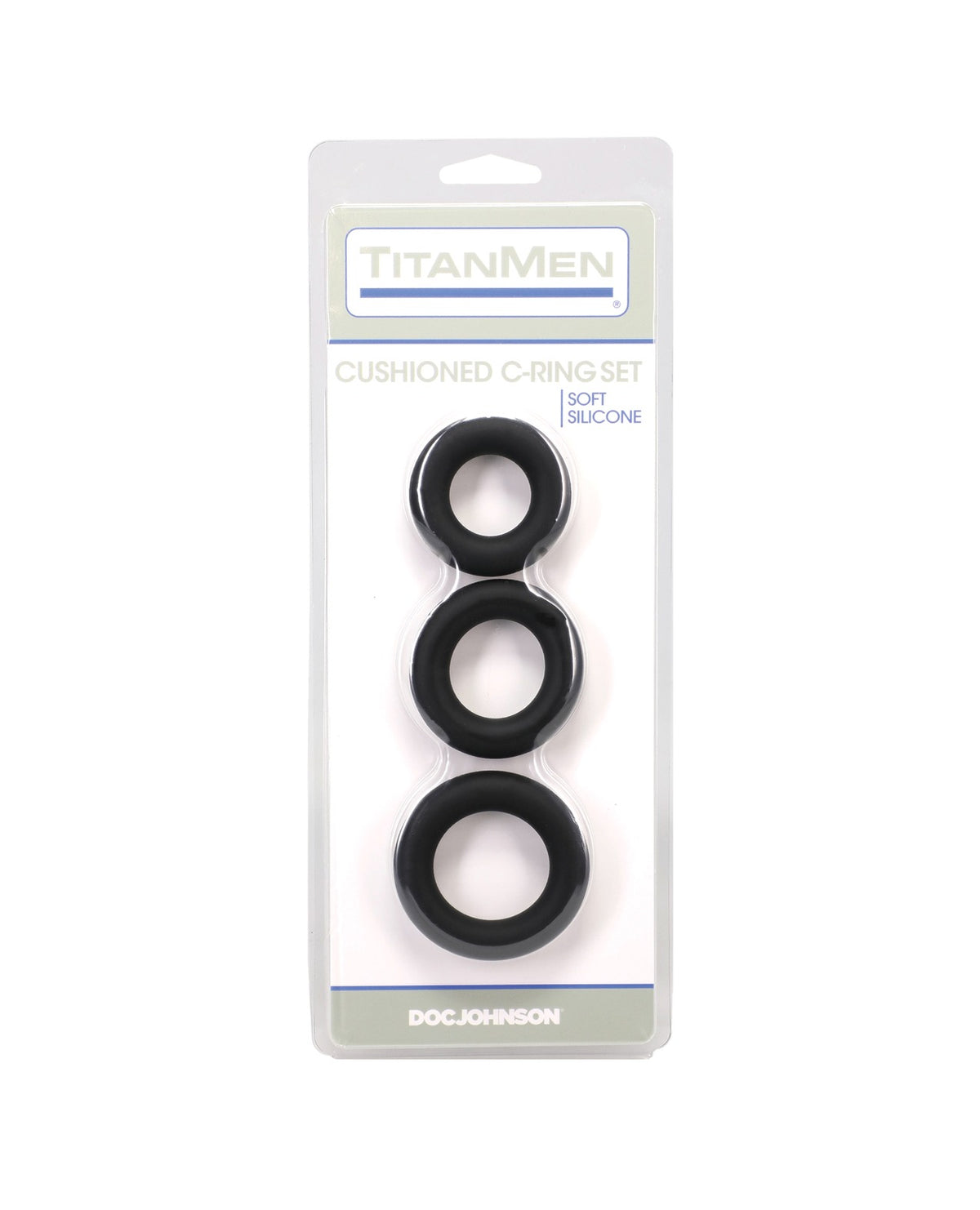 Ensemble de 3 anneaux péniens rembourrés en silicone Premium Titanmen, noir