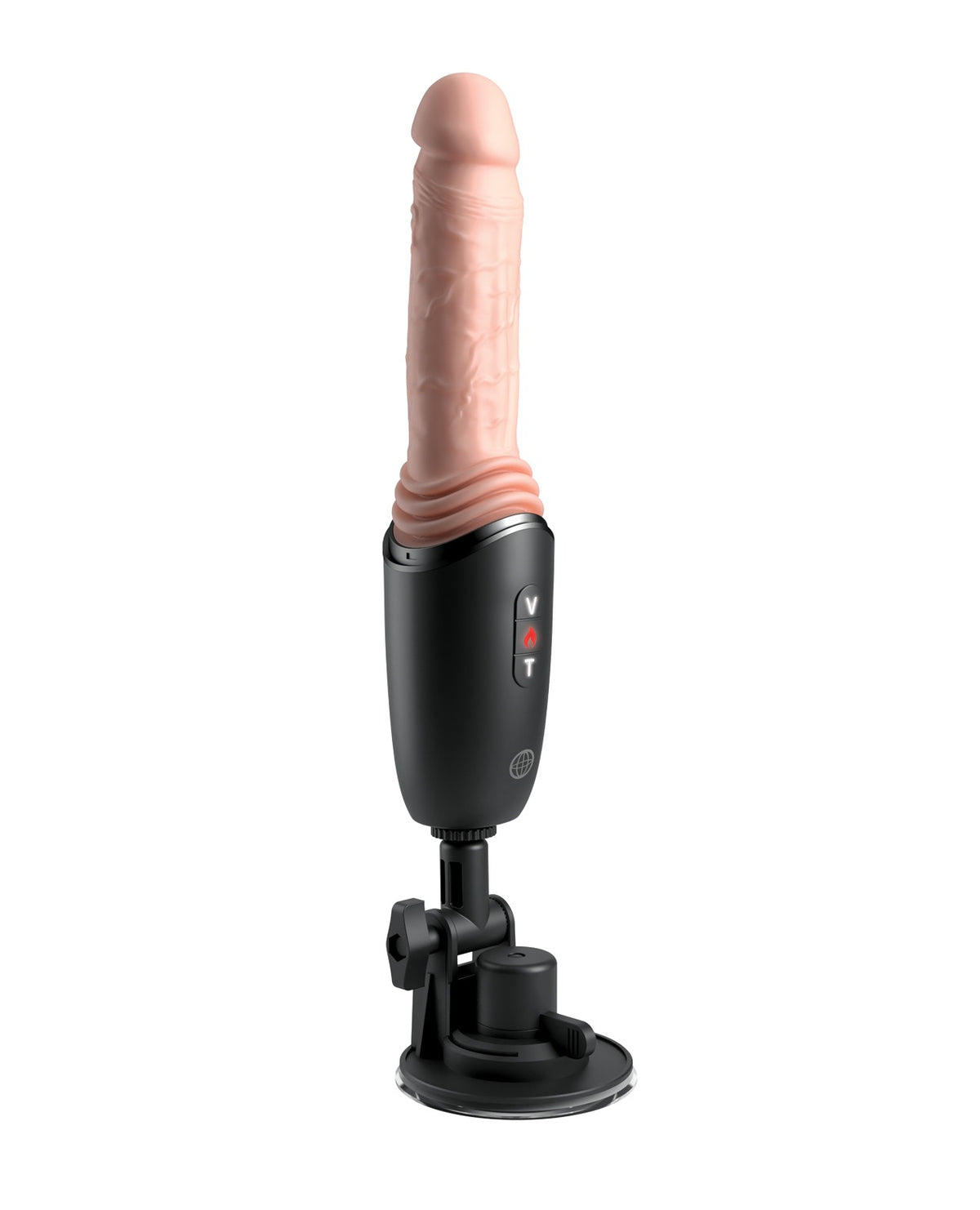 King Cock Plus Thrusting Pro με δόνηση και θερμότητα, φωτεινό μοντέλο