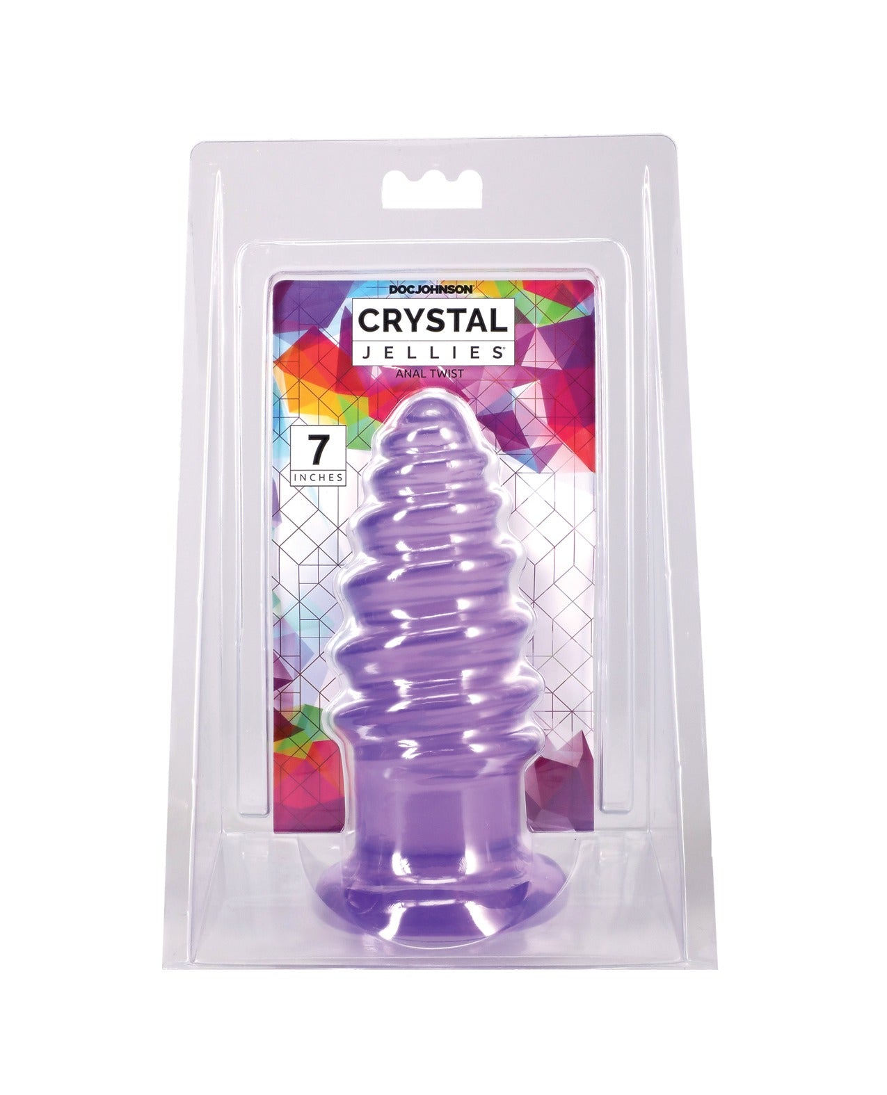 Μωβ στριφτό πρωκτικό Crystal Jelly Doc Johnson, 7 ιντσών, με φαρδιά βάση