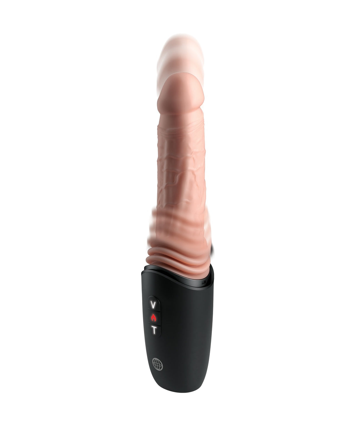 King Cock Plus Thrusting Pro με δόνηση και θερμότητα, φωτεινό μοντέλο