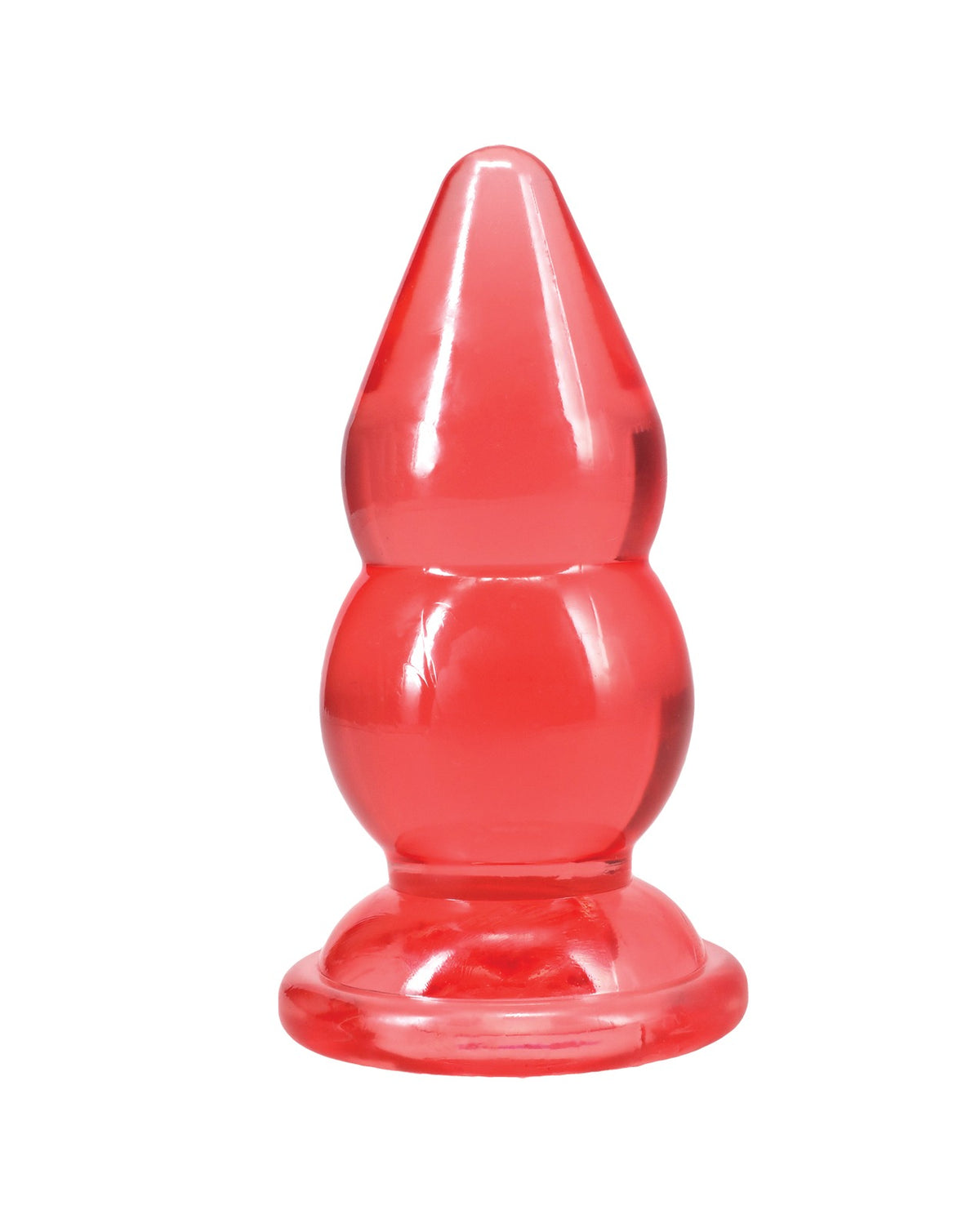 Plug anal doble Doc Johnson Crystal Jellies de 6 pulgadas con base ensanchada, rosa