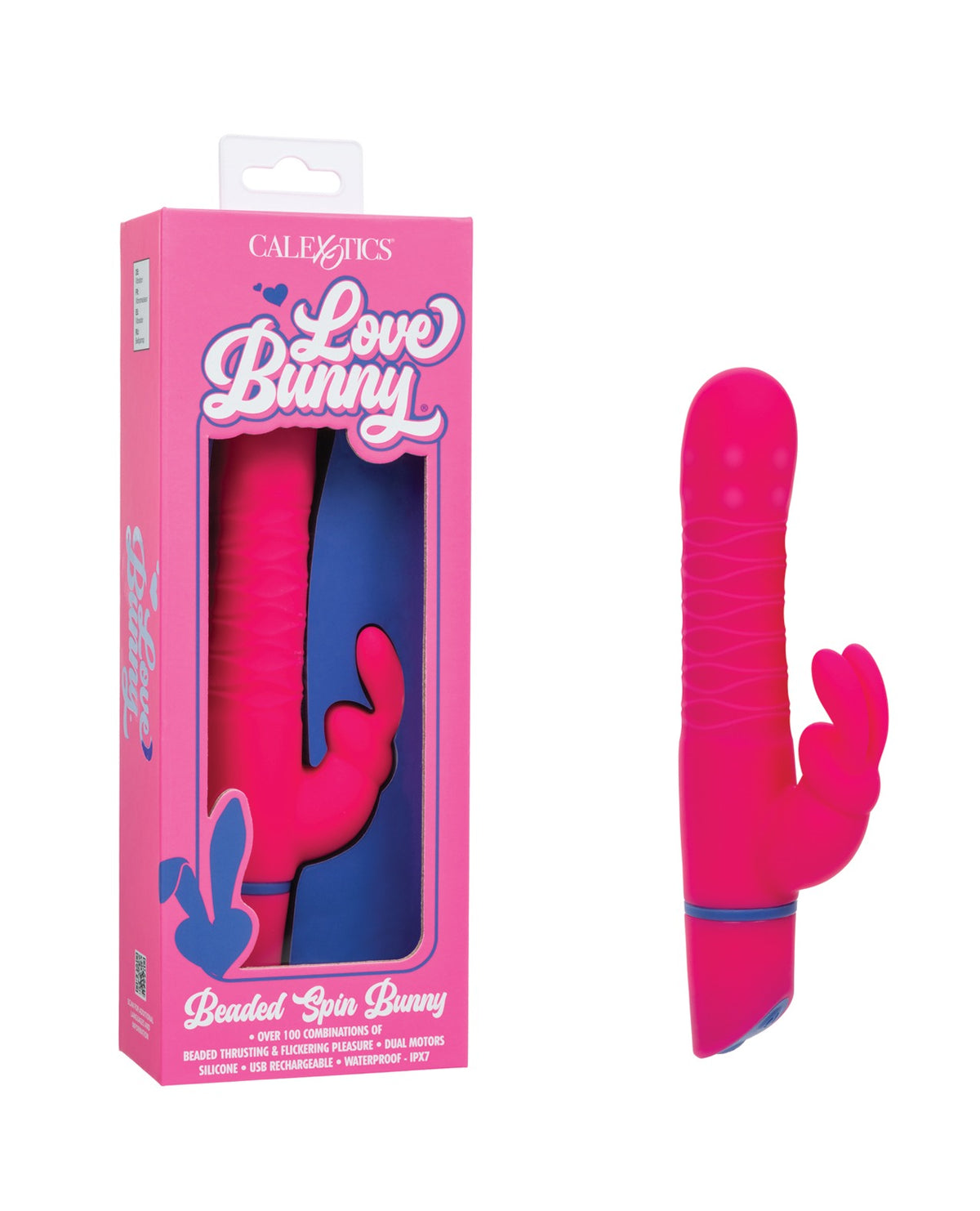 Love Bunny Beaded Spin Dual Motor Massager With 100 Settings