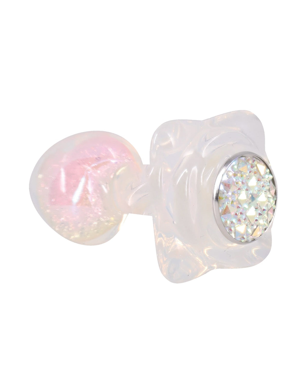 Plug anale in silicone traslucido ingioiellato Booty Bling con base in cristallo