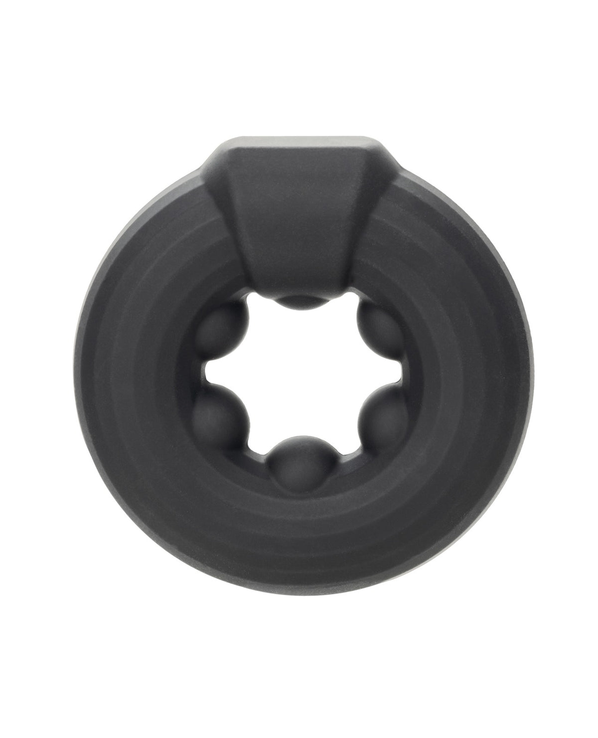Alpha Liquid Silicone Beaded Cock Ring For Intimate Pleasure Black