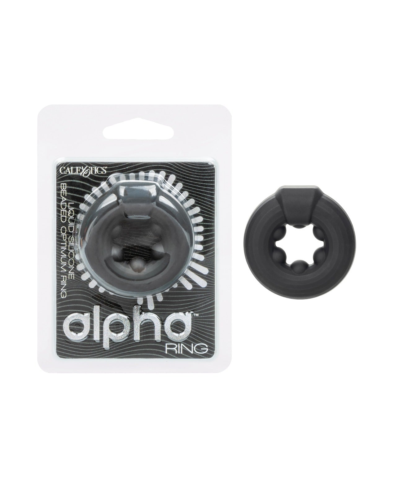 Alpha Liquid Silicone Beaded Cock Ring For Intimate Pleasure Black