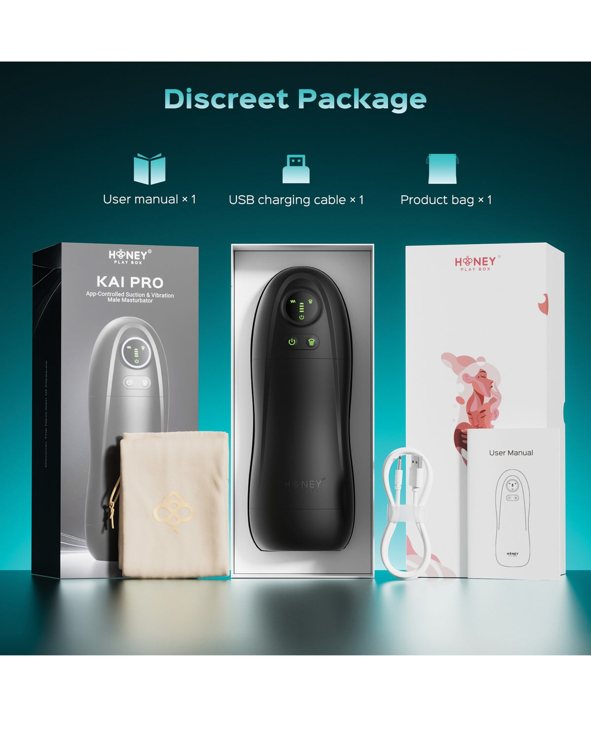Kai Pro App Controlled Heating Sucking Male Masturbator