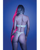 Afbeelding laden in Galerijviewer, Brede lingerie-bh- en slipset van mesh met uitsparingen en strasssluiting lichtblauw
