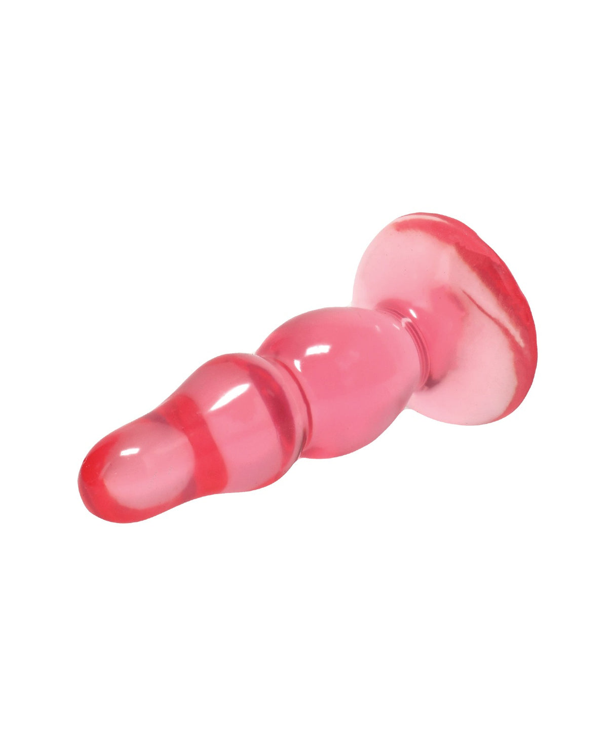 Plug anal rose pour débutants Crystal Jellies de 4 pouces de Doc Johnson avec base à ventouse