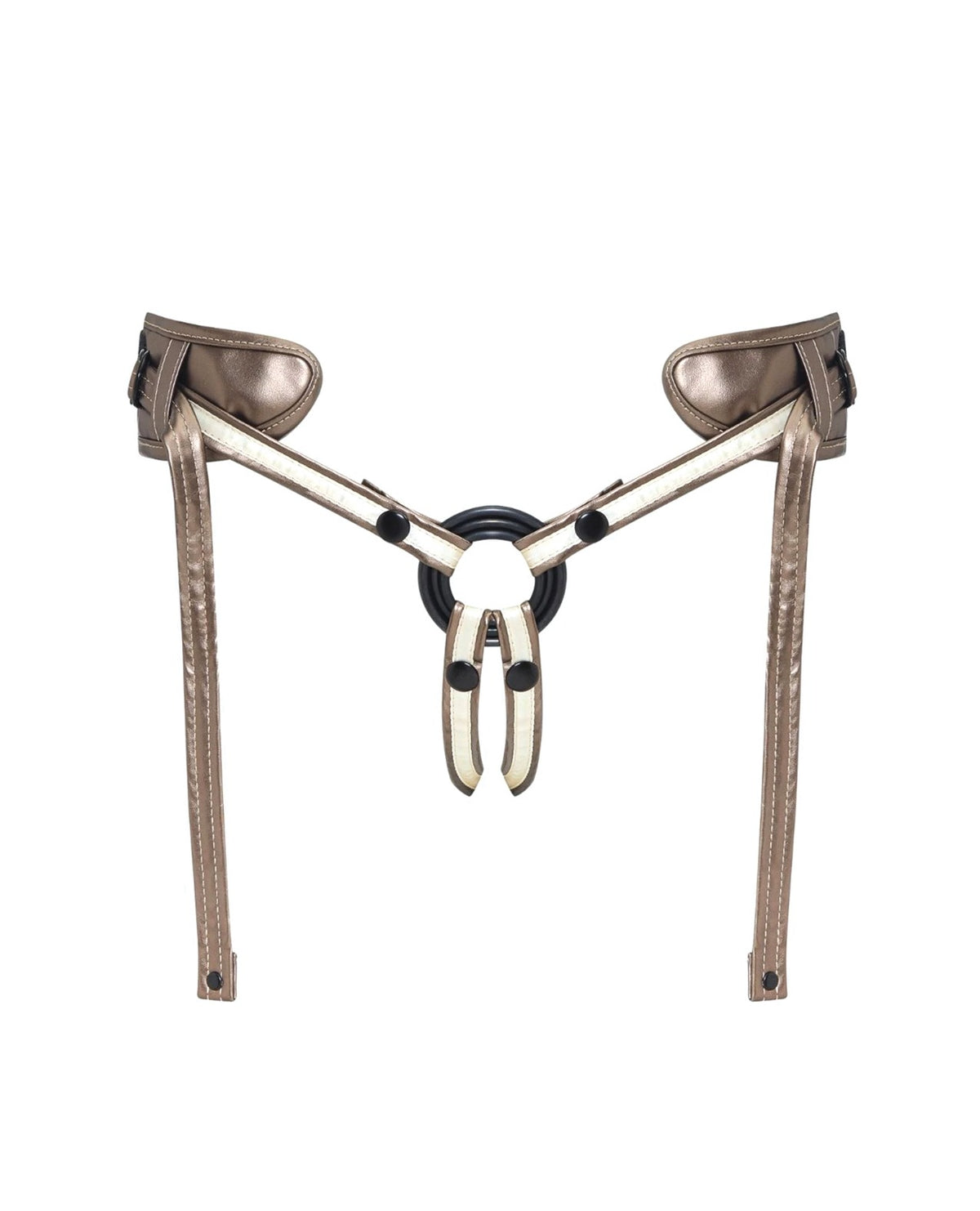 Strap On Me Harness aus Kunstleder Desirous - O/S Metallic-Bronze