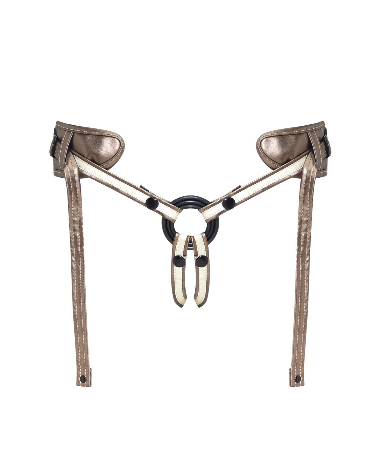 Arnés de polipiel Desirous Strap On Me, talla única, bronce metálico