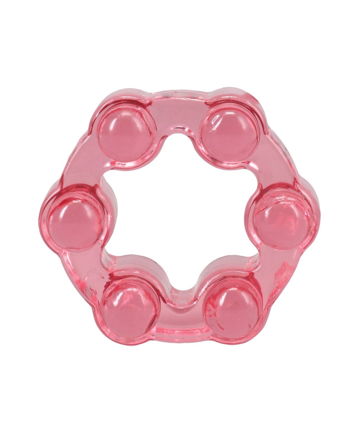 Conjunto de anéis penianos texturizados elásticos Crystal Jellies rosa para homens