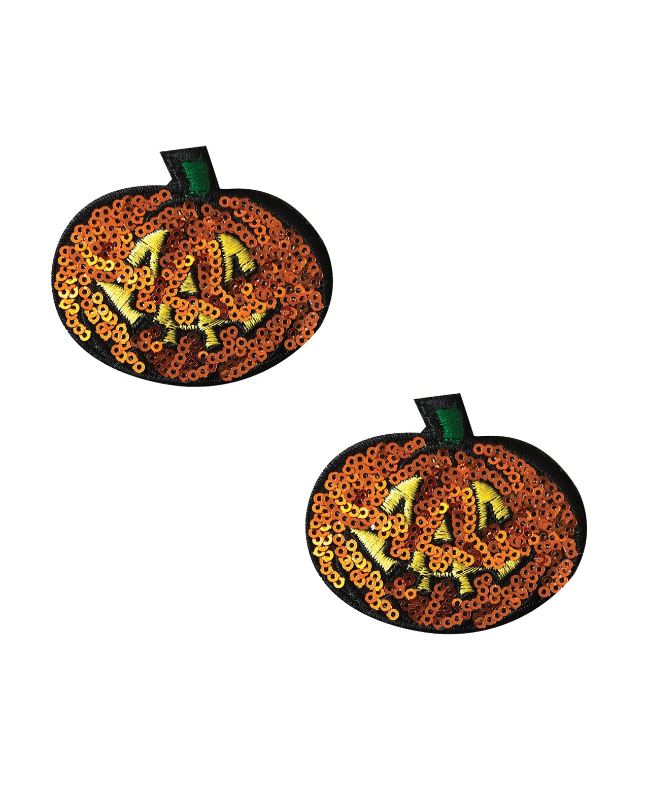Cache-mamelons citrouille à sequins nude, autocollants, pour fête et Halloween