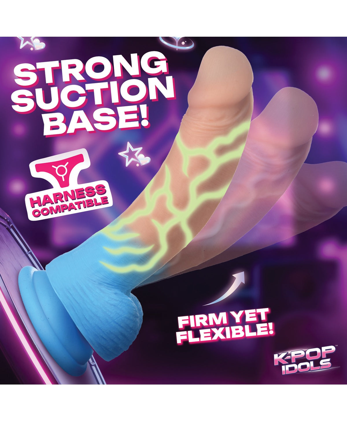 Gode en silicone Rion K Pop Idol avec testicules, article pour adultes