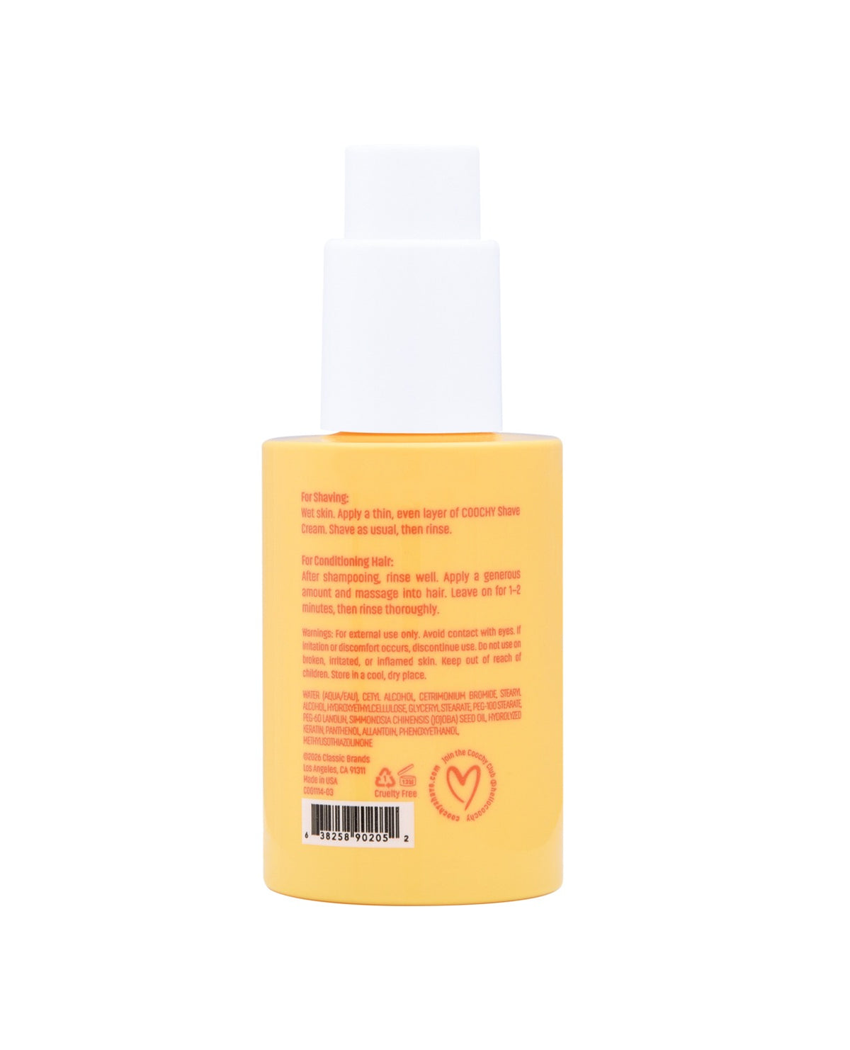 Coochy Peachy Keen Shave Cream 3.4 Oz Sweet Peach Bikini Care For Her