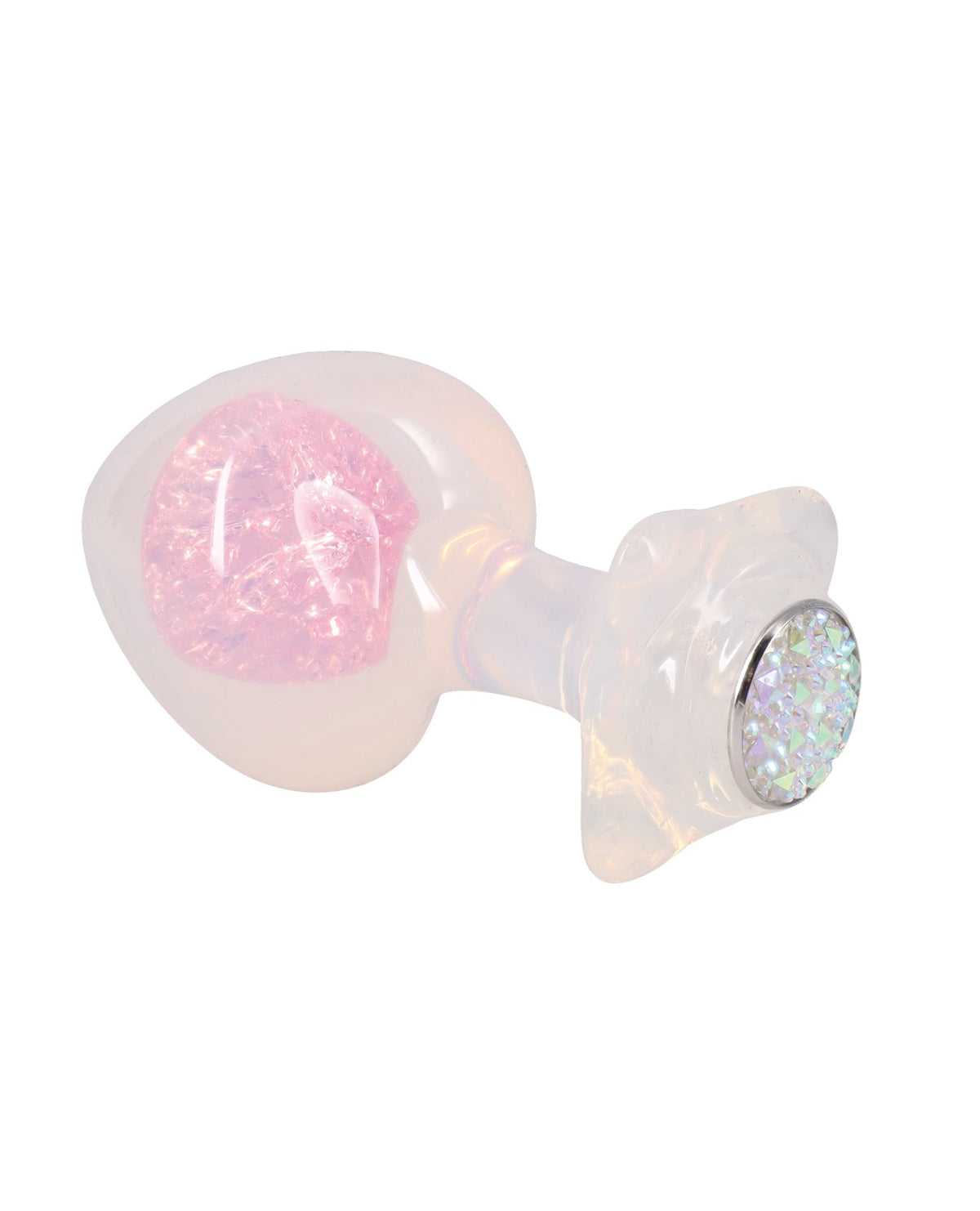 Plug anale gioiello Booty Bling in silicone traslucido con base svasata