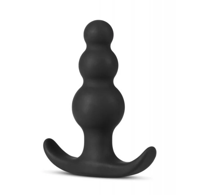 Blush Anal Adventures Beaded Ultrasilk Silicone Plug Black Anchor Base