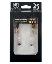 Load image into Gallery viewer, Crystal Beaded Adjustable Nipple Clamps with Purple Accents
