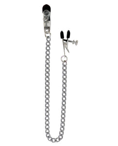 Adjustable Silver Nipple Clamps with Chain for Enhanced Sensation