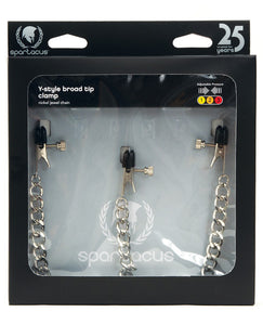 Spartacus Adjustable Y-Style Nipple and Clit Clamps with Removable Chain