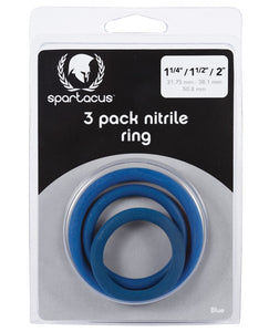 Spartacus Nitrile Cock Ring Set - Pack Of 3
