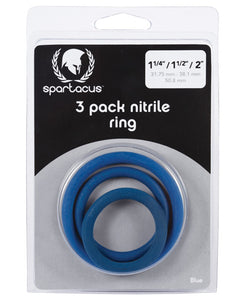 Spartacus Nitrile Cock Ring Set - Paket med 3