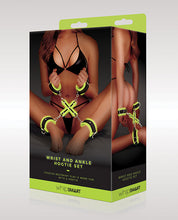 Load image into Gallery viewer, Luminous Restraint: Glow in the Dark Wrist &amp; Ankle Hogtie Set
