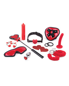 Kit de Aventura Romântica WhipSmart 10 peças - Preto/Vermelho