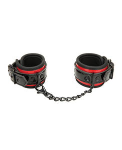 WhipSmart Passion Play Adjustable Buckle Restraint Cuffs Black Red