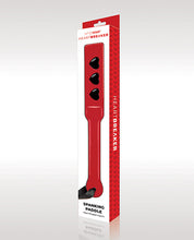 Cargue la imagen en el visor de la galería, WhipSmart Heartbreaker Spanking Paddle Diseño en Rojo y Negro Audaz
