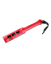 Cargue la imagen en el visor de la galería, WhipSmart Heartbreaker Spanking Paddle Diseño en Rojo y Negro Audaz
