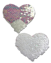 Load image into Gallery viewer, Reversible Color-Changing Sequin Heart Nipple Pasties
