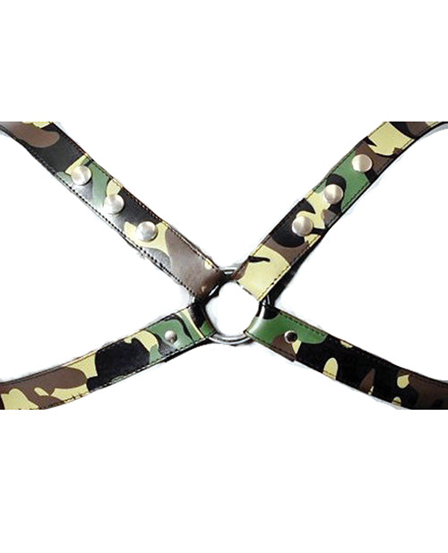 Camo Red Leather X Harness for Large/Extra Large Fit