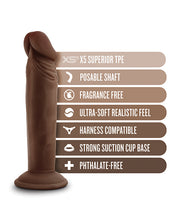 Carregue a imagem no visualizador da Galeria, Dildo Flexível de 7&quot; Dr. Skin Plus de Chocolate
