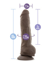 Load image into Gallery viewer, Blush Au Natural 10&quot; Big Boy Realistic Dildo with Suction Cup - Chocolate
