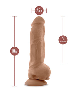 Mocha 10" Big Boy Realistisk Dual Density Dildo med Sugkoppsbas