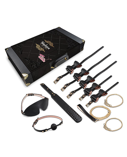 Kit di Bondage BDSM Temptasia Nero e Rosa con Valigetta Chic