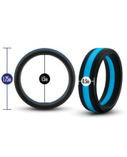 Load image into Gallery viewer, Blush Performance Silicone Go Pro Cock Ring - Black/blue
