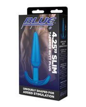 Load image into Gallery viewer, Blue Line C &amp; B 4.25&quot; Slim Tapered Butt Plug - Jelly Blue
