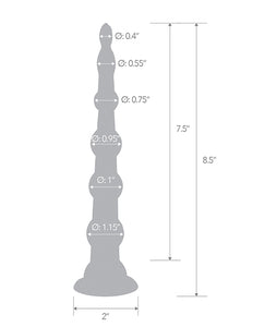 Blue Line C & B 8,5" margele anale cu bază de aspirație - Jelly Blue