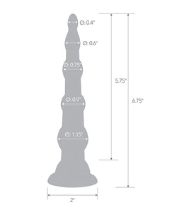 Blue Line C & B 6.75" margele anale cu bază de aspirație - Jelly Blue