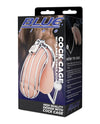 Silver Cock Cage med Anal Stimulator Blue Line Edition