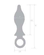 Carica l&#39;immagine nel visualizzatore Galleria, Plug anale conico in metallo in acciaio inossidabile Blue Line da 2,5&quot; con hardware ad anello
