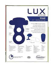 Load image into Gallery viewer, Lux Active Triad 4.5&quot; Vibrating Dual Ring W/remote - Dark Blue
